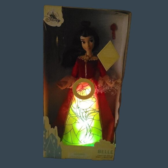 Disney Princess Belle Doll 11in Light-Up Luminous Dress Music Accessories - Picture 2 of 5